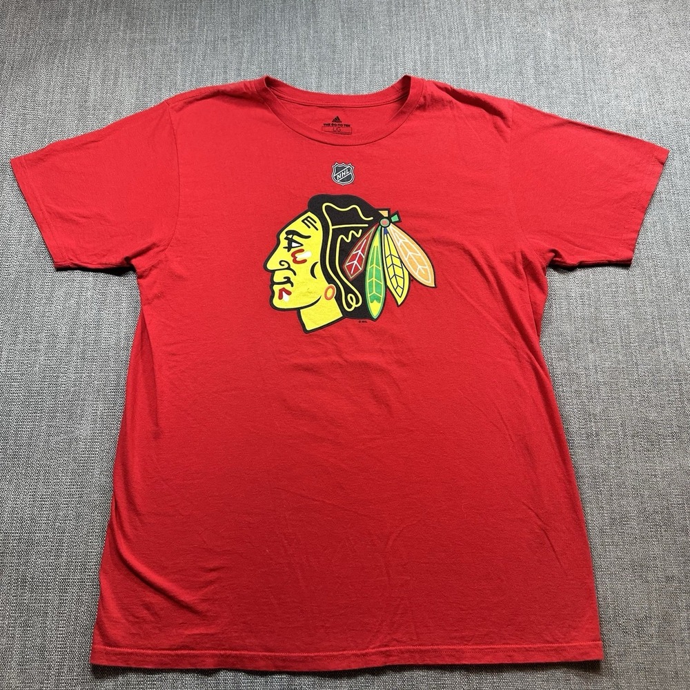 Adidas Chicago Blackhawks Keith #2 Red NHL Hockey T Shirt Men's Large Tee